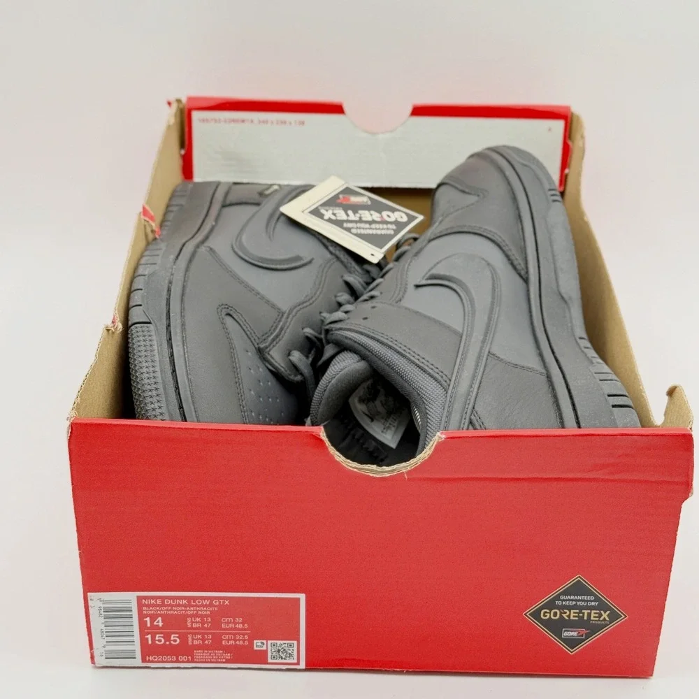 Nike Dunk Low GTX Gore-Tex Shoes Size 14 Mens Black/Off Noir HQ2053-001, NEW